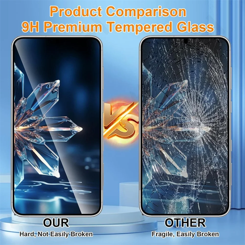 1-3 Stuks Gehard Glas Voor Samsung Galaxy S24 S23 S22 S21 Ultra Plus A55 A35 A15 A54 A34 5G Gebogen Volledige Dekking Schermbeschermer