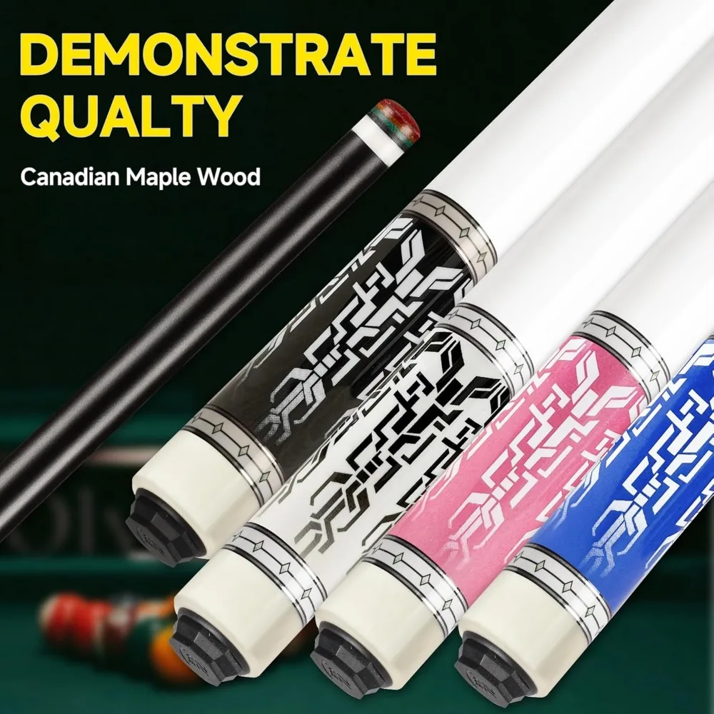 عصا حمام السباحة المصنوعة من الألياف الزجاجية الاحترافية 58 مع طرف مكون من 4 طبقات مقاس 12.7 مم وانحراف منخفض لتحسين الدقة والتحكم