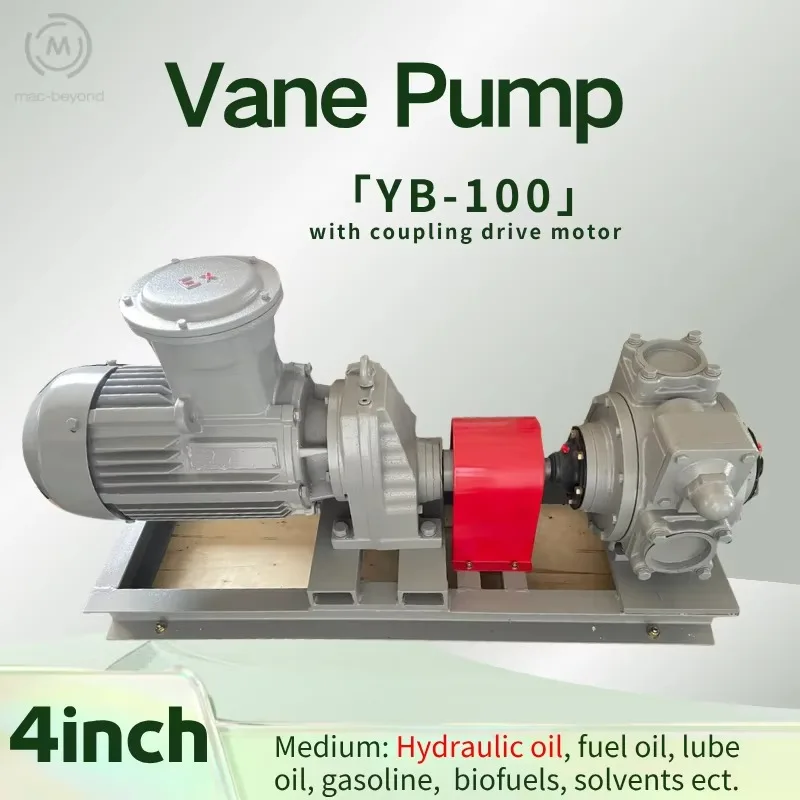 Fuel Oil Pump D Control  Petroleum Chemical Gas Vane Pump Hydraulic Oil 4 Inch With Electric Motor