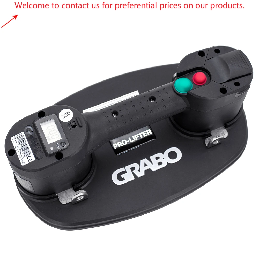 

GRABO Electric Vacuum Suction Cup Lifter For Granite Tiles Wood Glass Heavy Lifting Tool With Foam Seals