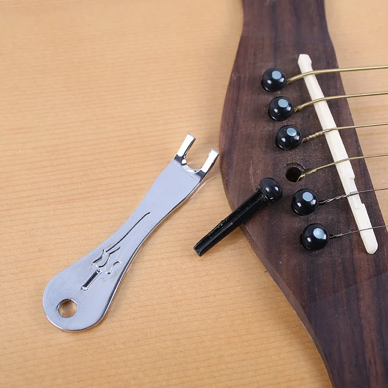 1PC Stainless Steel Guitar Bridge Pin Puller Remover Tool For Acoustic Guitar String Nail Peg Music Accessories