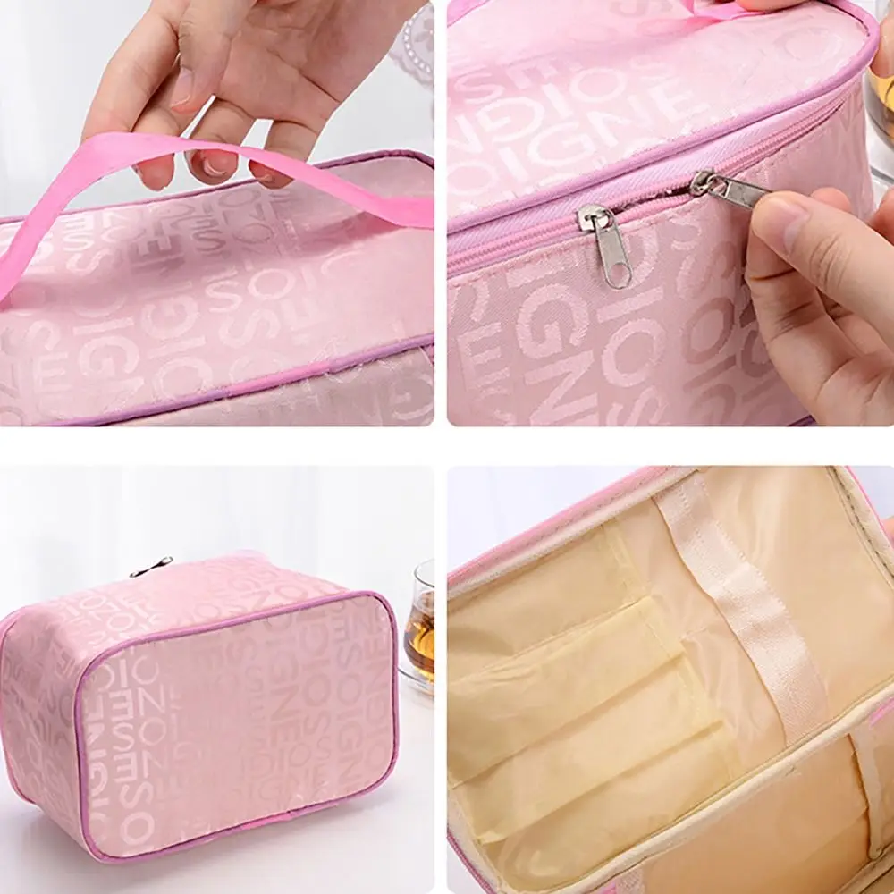 Portable Storage Organizer Makeup Bag Large Capacity Waterproof Toiletry Handbag Makeup Accessory Travel Cosmetic Bag Travel