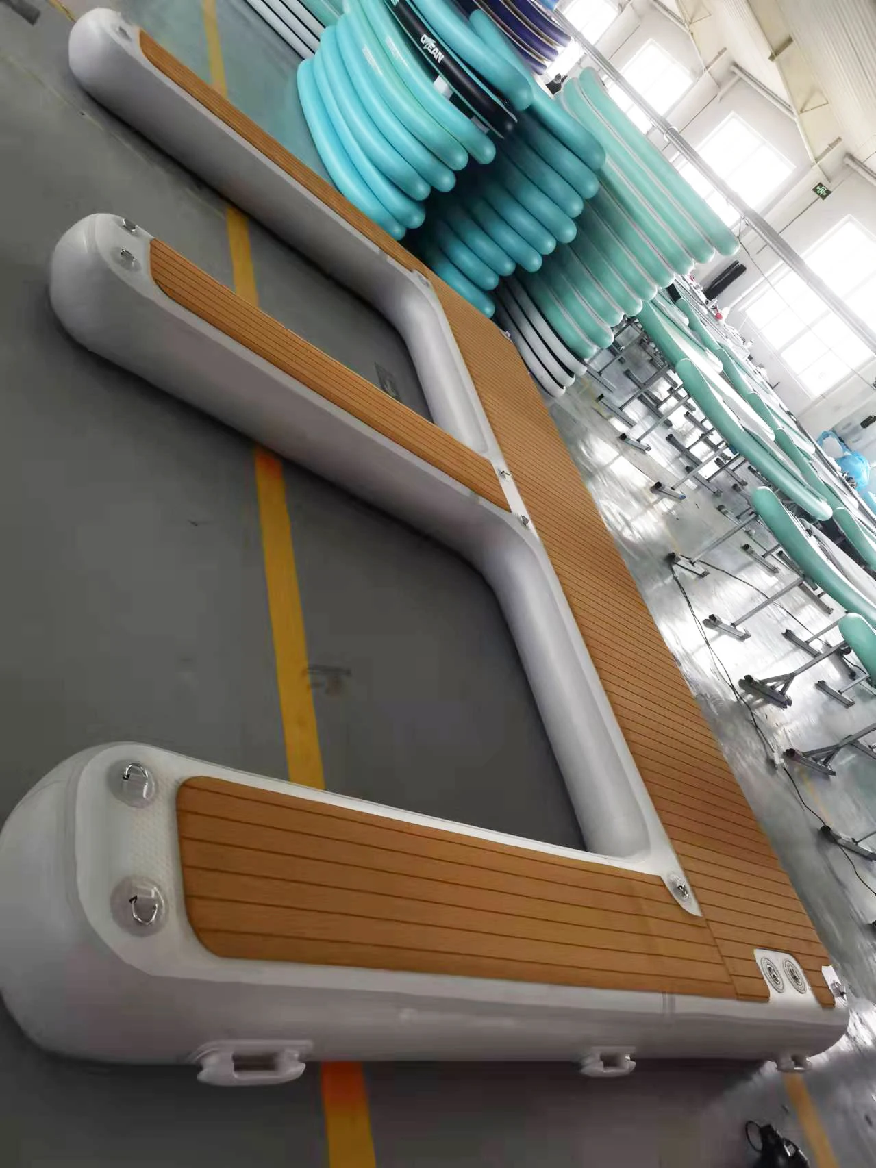 نفخ جت سكي العائمة حوض اليوغا منصة المياه البحر قارب الصيد عائم #5