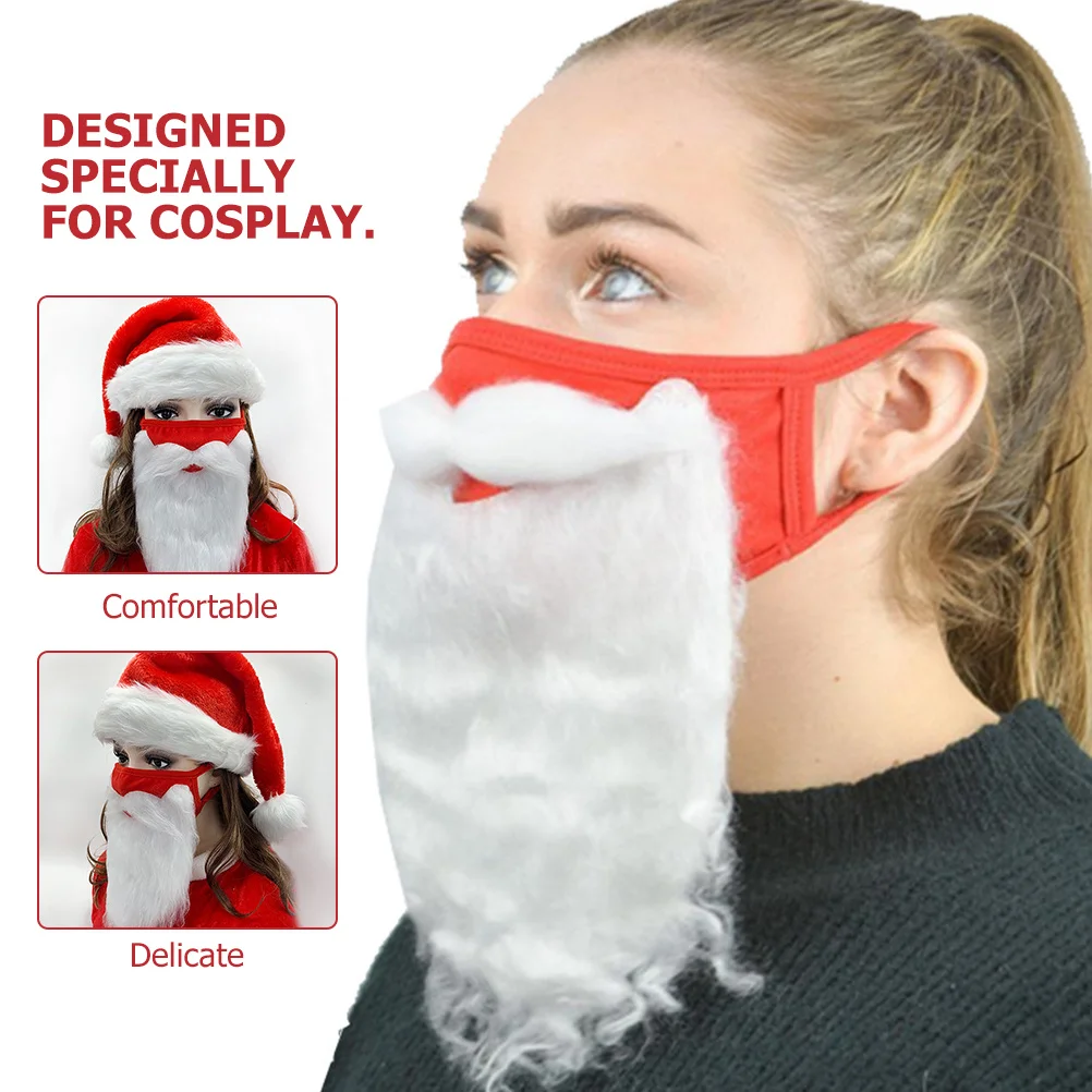 1Set Kerst Kerstman Baard Hoed en Nep Wenkbrauw Set Kerstman Kostuum Accessoire Kerst Cosplay Benodigdheden Nep Wenkbrauw