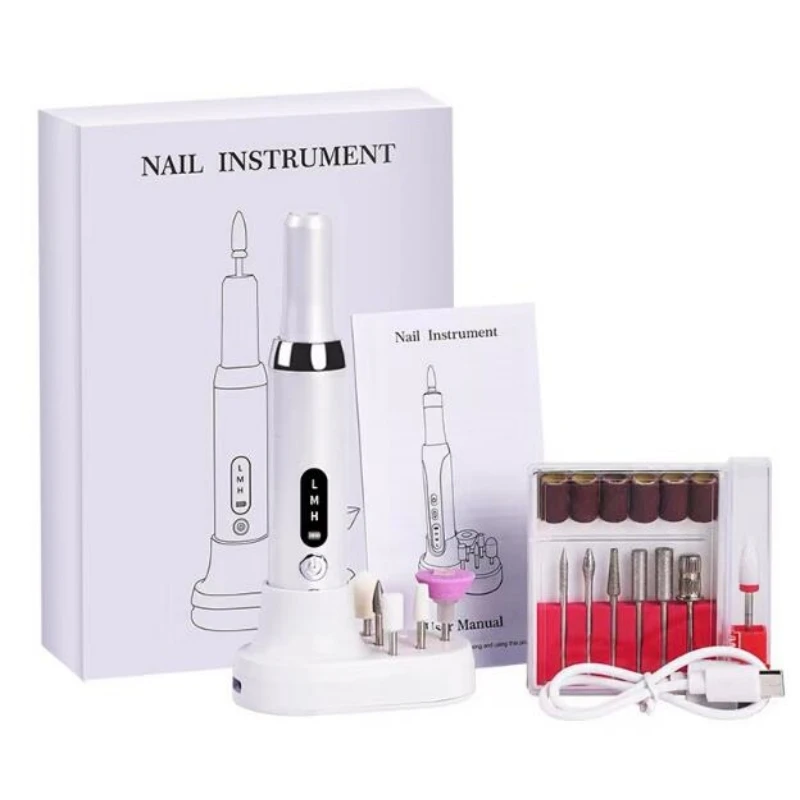 Elektryczna polerka do paznokci wiertła profesjonalne paznokcie szlifowanie polerowanie usuwanie martwego naskórka sztuka pilnik do szlifowania pióro maszyna do Manicure