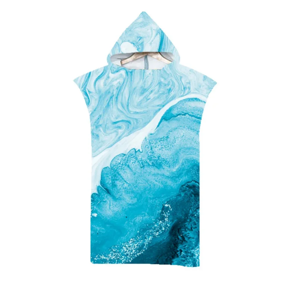 Image of Erwachsene Kinder Strandtuch Schnell Trocknend Mit Kapuze Mantel Kinder Frauen Große Badetücher Sand Kostenloser Poncho Bademantel Für Sommer Schwimmen Surfen