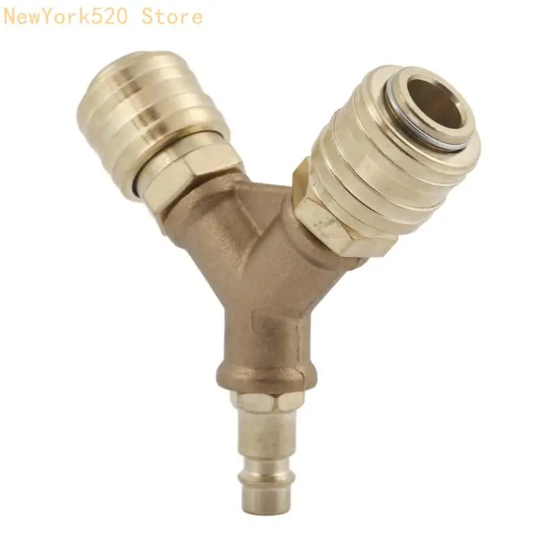 1/4-Inch Air Hoses Quick Coupling Distributor Brass Coupling Plugs with Male Thread NW7.2 Compressed Air Y Distributor N84C