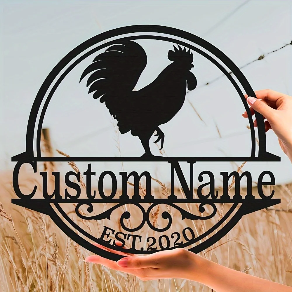 Exclusive 1pc Personalized Rooster Metal Sign for Rustic Farmhouse Home Garden Decor Reusable Iron Wall Art in Timeless Style