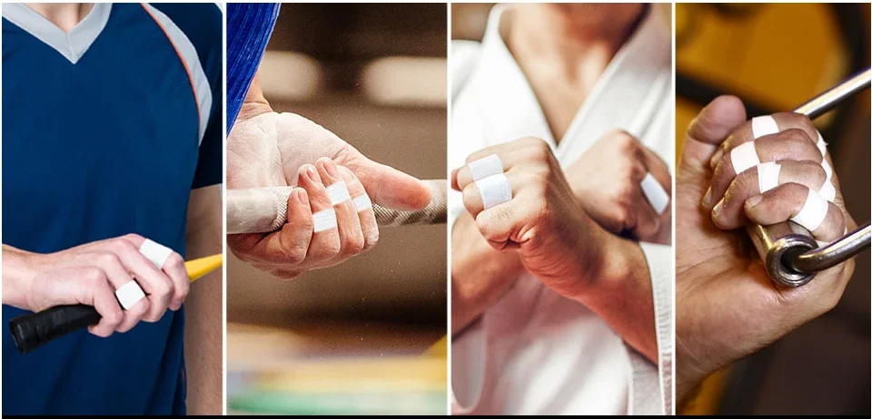 1/2 Rolls White Finger Tape Athletic Tape Feet Sports Tape for Rock Climbing, BJJ Jiu Jitsu, Grappling, MMA, Hockey Stick