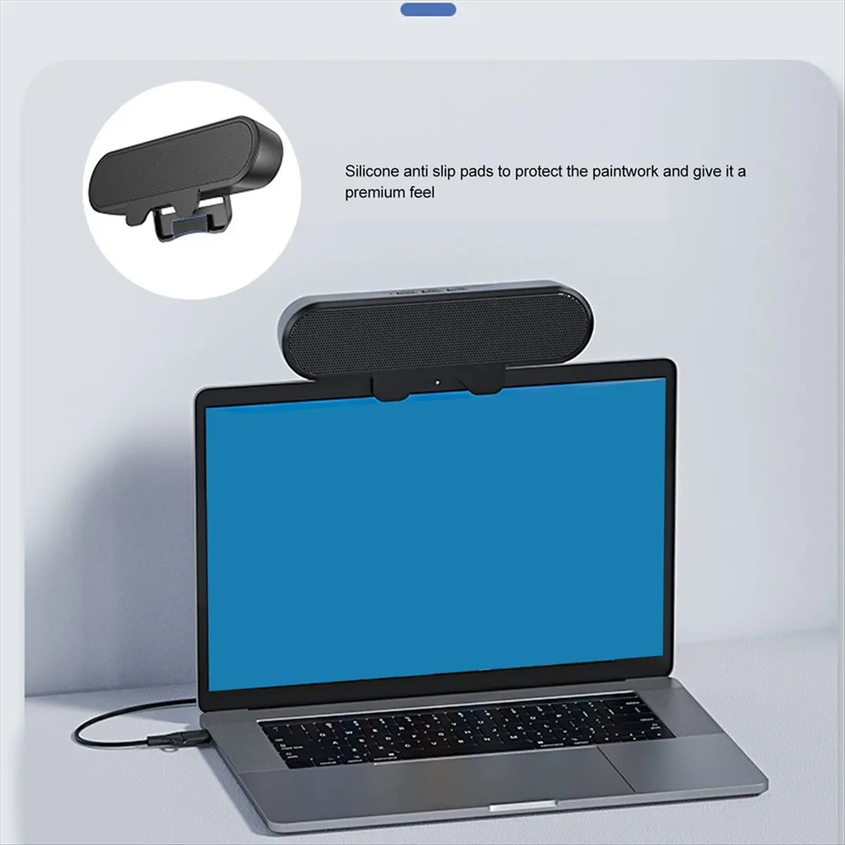 SCLS PC Speaker Desktop Computer Speaker Easily Clamps Display Volume Control Laptop Speaker Mini Sound Bar Desk Speaker