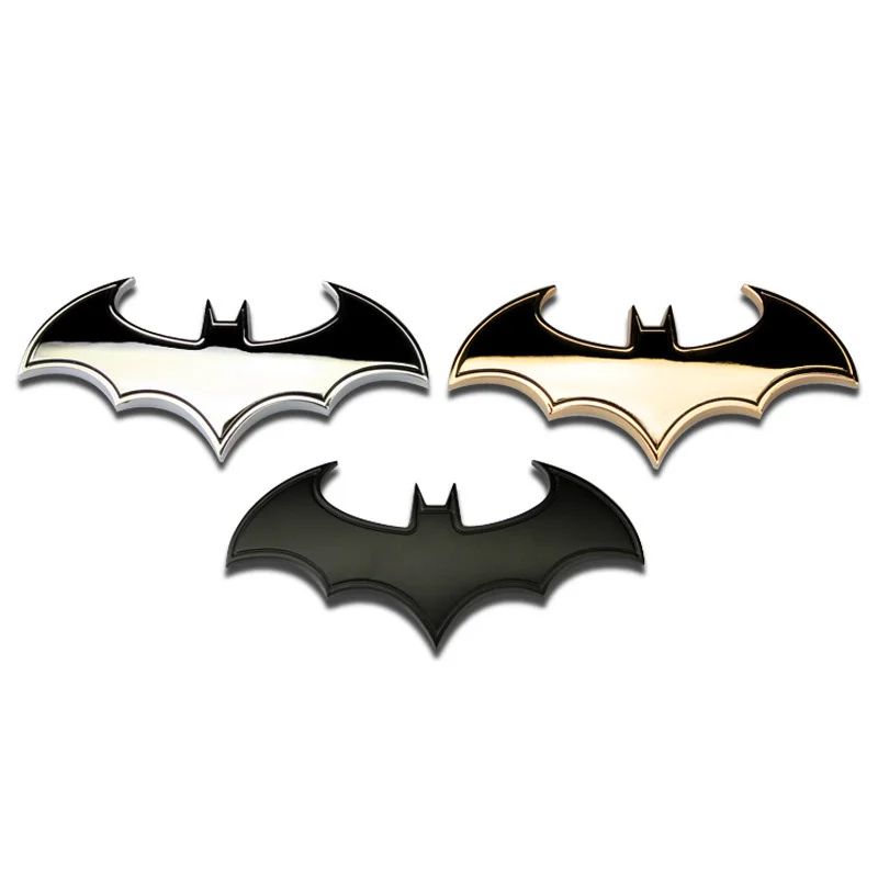 3D Metal Cartoon Bat Black Car Body Sticker Emblem Badge Rear Tail Trunk Decal Motorcycle Car Styling Decoration Accessories
