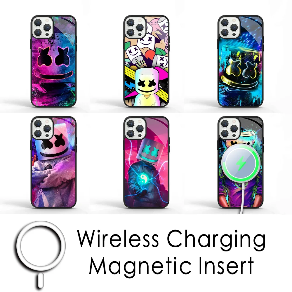 

Marshmallow Dj Faces Phone Case For IPhone 16 15 Pro Max Case 14 Plus 13 12 11 Magesafe Magnetic Wireless Charge Cover