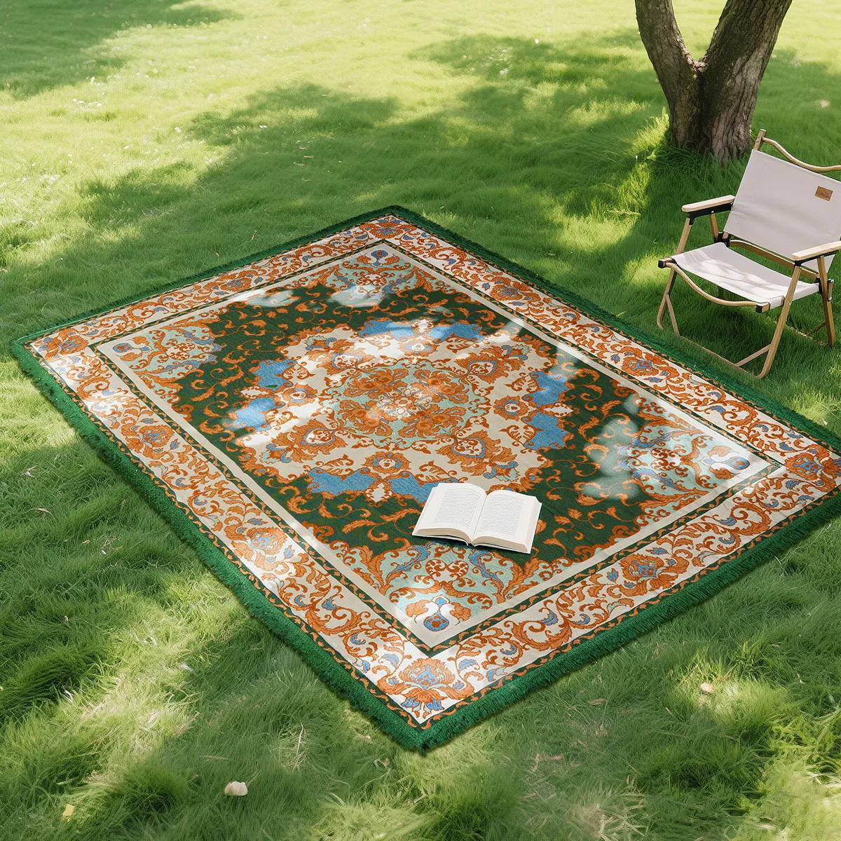 

European Style Living Room Jacquard Floor Mat Bedroom Hotel Carpet Vintage Sofa Coffee Table Mat Outdoor Camping Blanket