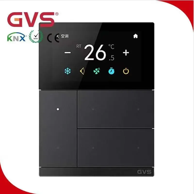 2024 new KNX EIB GVS smart home system product wall switch touch screen waltz panel metal plastic gray strip gold KNX