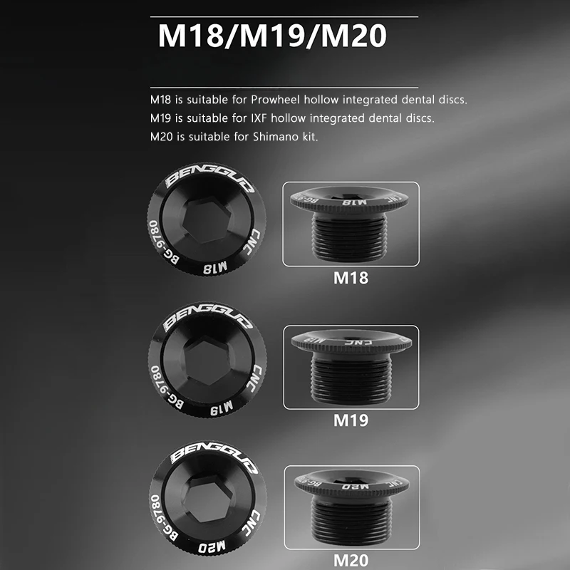 

1 Pc M18/M19/M20 Bicycle Crank Cover Aluminum Alloy Hollow Spindle Crank Arm Fixing Screws for Mountain Bike Replacement Parts