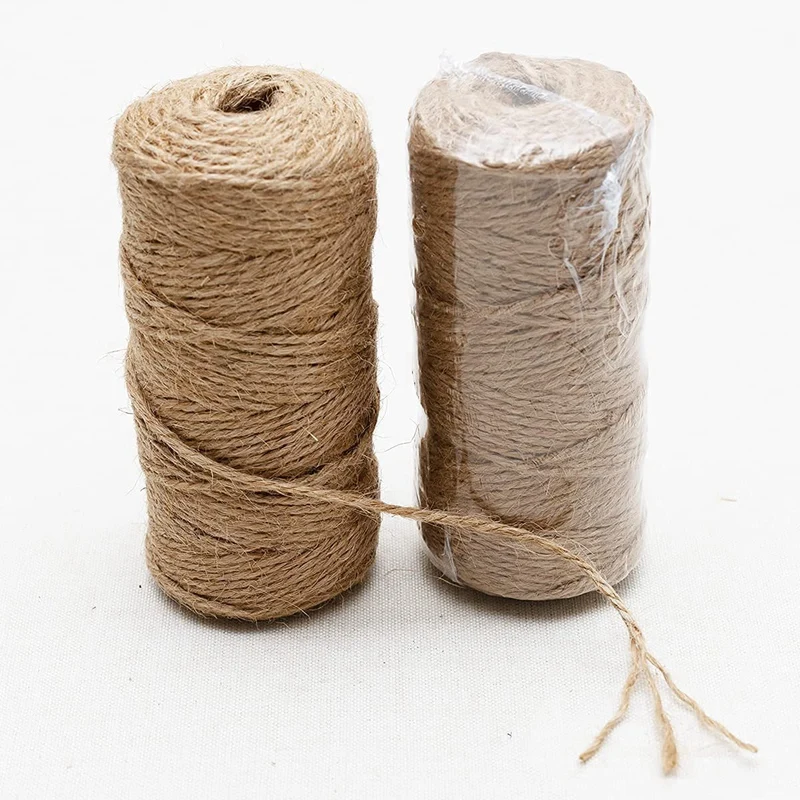 3 Rolls Natural Jute Twine Burlap String Jute Rope Party Wedding Gift Wrapping Cords Thread DIY Scrapbooking Florists