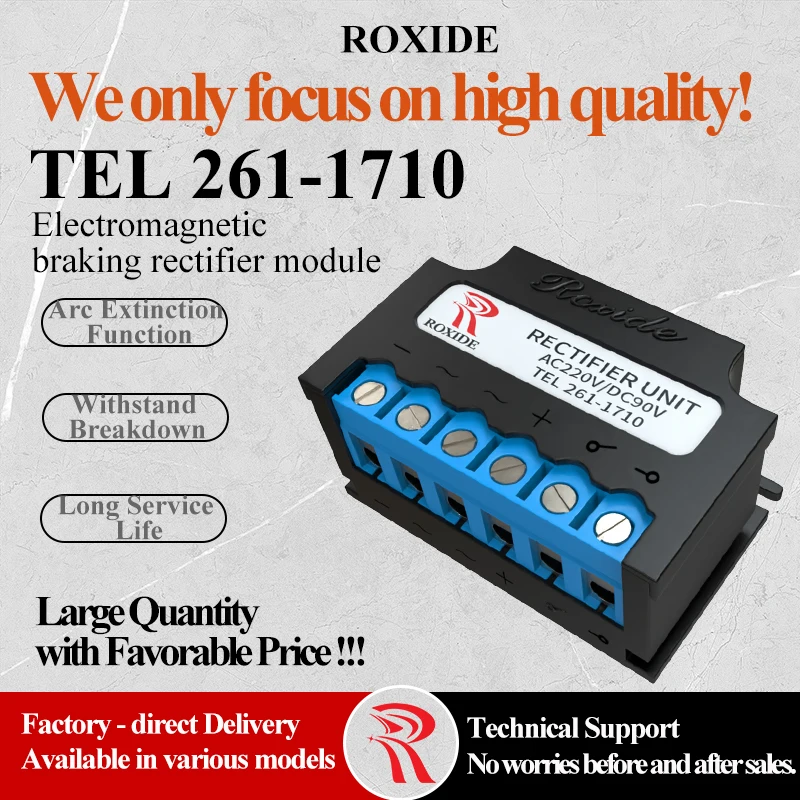 Roxide Brake Rectifier Block, TEL 261-1710, Rectifier, 220V 90V Motor Brake Module