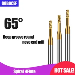 GGBBCEF Micro Corner Radius End Mill with Long Neck 1mm 1.5mm 2mm 3mm R0.1R0.2 R0.5 Mini Carbide CNC Milling Cutter Tools