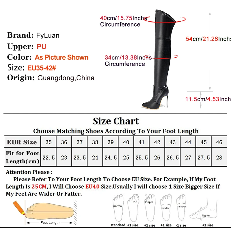 حجم 35-42 مثير الأسود الفخذ الأحذية للنساء ملهى ليلي حفلة أحذية طويلة 11.5 سنتيمتر الخنجر الكعوب جلد مرن فوق الركبة الأحذية