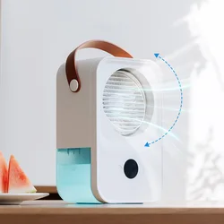 Portable Desktop Fan Mini Water Cooling Fan Air Cooler 4-speed USB Rechargeable Mist humidifier Home Electric Fan With LCD Outdo