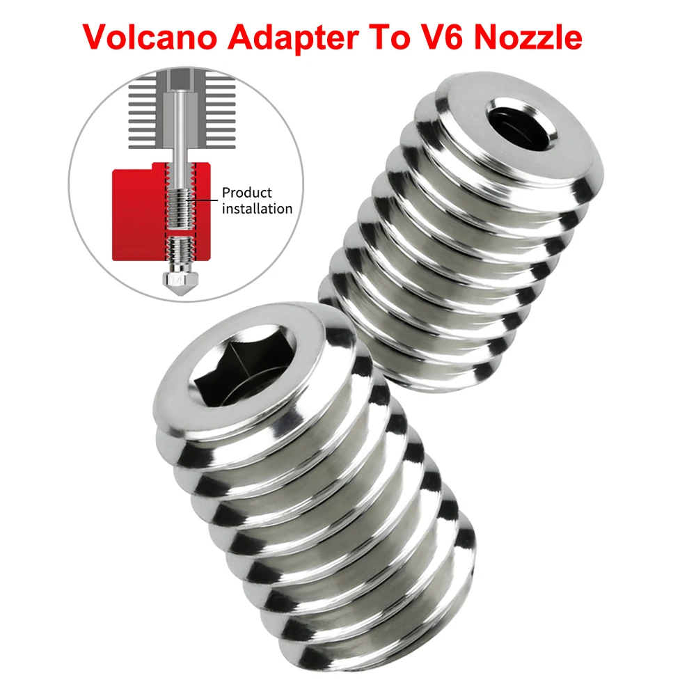 Volcano Heater Block To V6 Nozzle Volcano Adapters High Flow Nozzle Copper Compatible CHC PRO CHCB-V 3D Printer Replacement Part