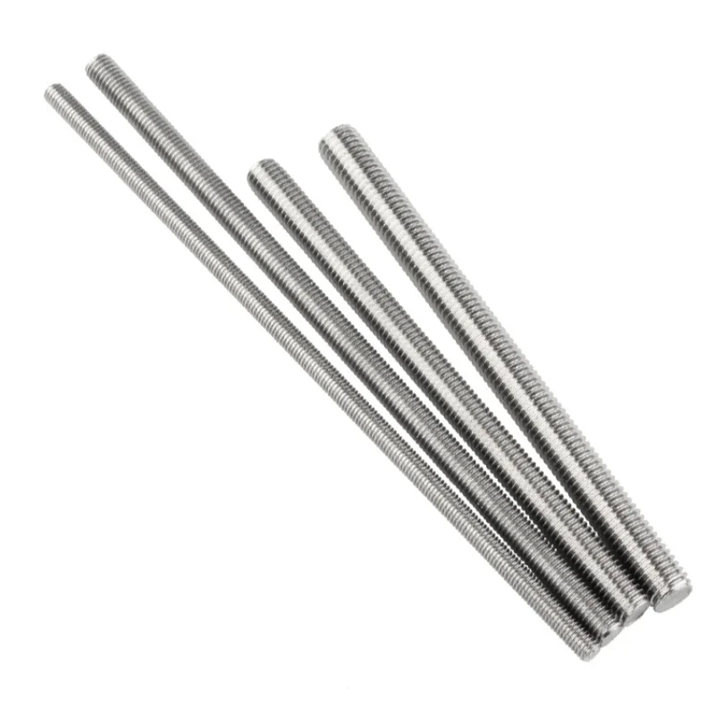 Bolt 304 benang penuh baja tahan karat batang baut kawat berulir stik gigi kancing DIN975 panjang 150 ~ 500mm