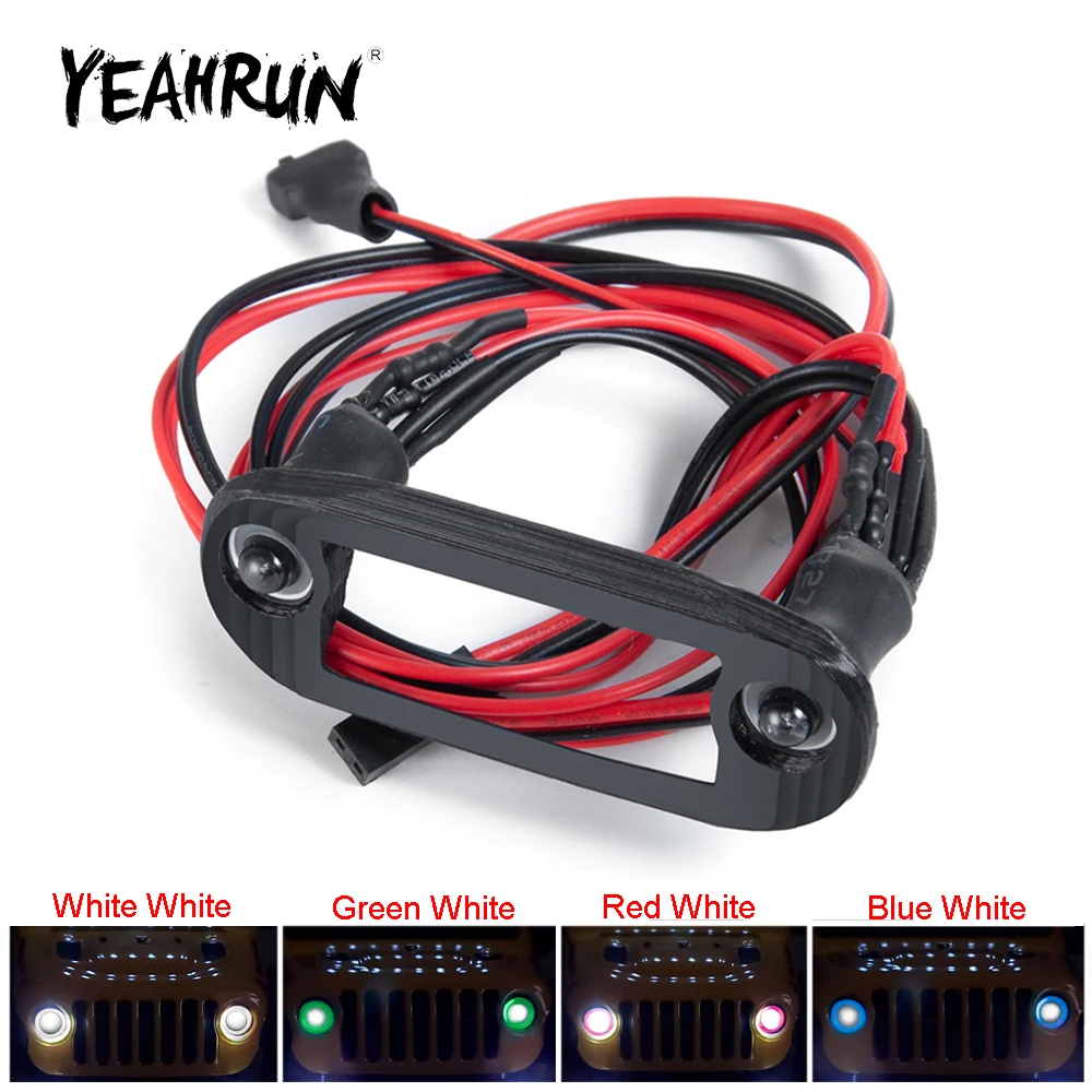 YEAHRUN Front LED Light Lamp Headlight for Axial SCX24 AXI00002 Wrangler AXI00005 Gladiator 1/24 RC Crawler Car Model Parts