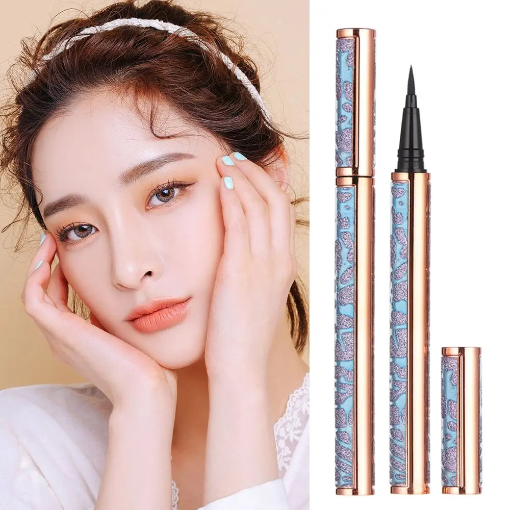 New Diamond Bling Glitter Liquid Self-adhesive Eyeliner Waterproof Liner Magic Lash Glue Eyeliner Pen 2 in 1 Eye Liner Pen