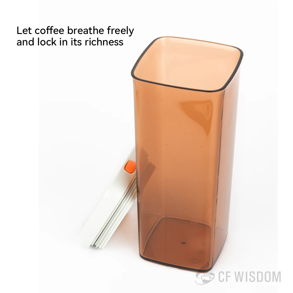 "CF WISDOM Tabung Biji Kopi Kedap Udara dengan Tutup, Toples Penyimpanan Tahan Lembab untuk Kesegaran, Penggunaan Bar Kopi Dapur Rumah