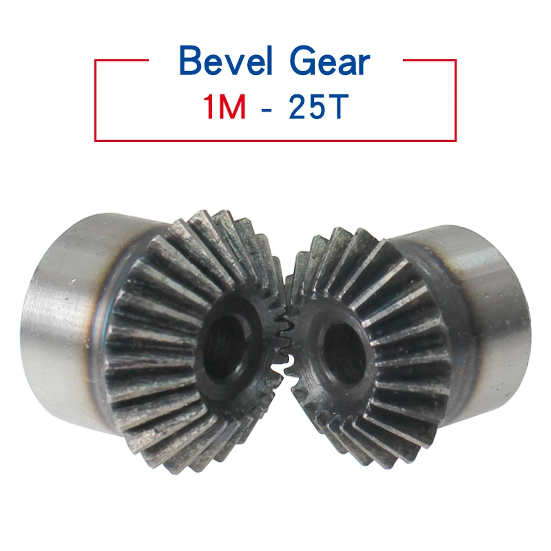 

1 Piece Bevel Gear 1M25T Gear 90 Degrees Meshing Angle Process Hole Carbon Steel Transmission Ratio 1:1 Transmission Parts