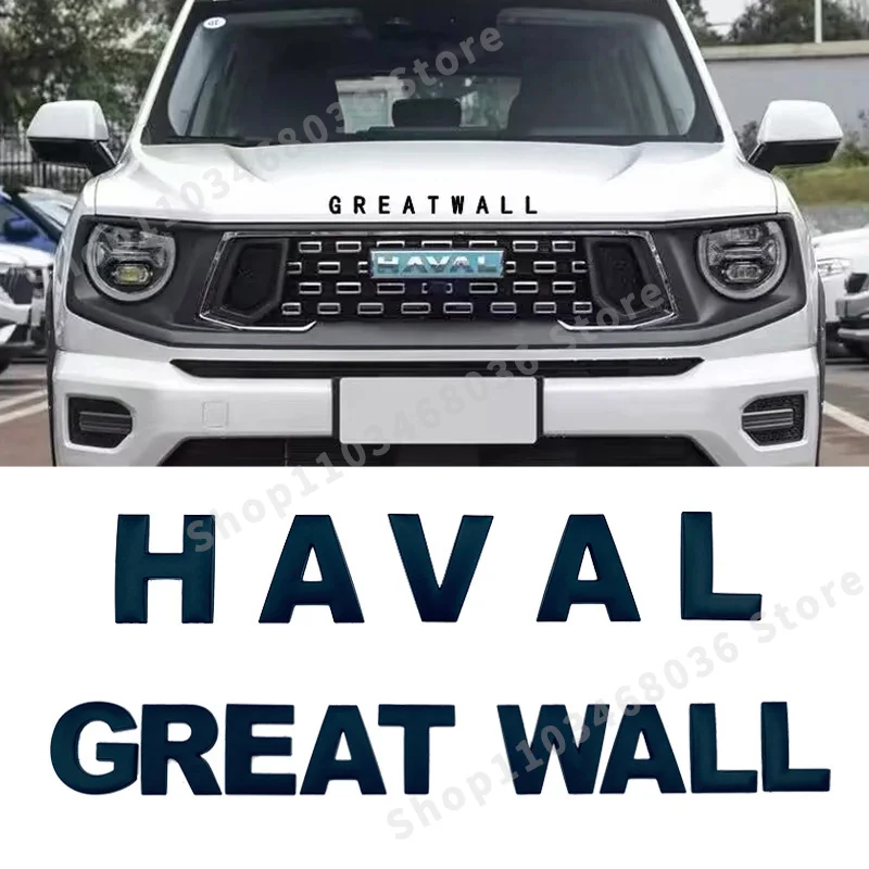 3D Metal For Haval Great Wall H4 H5 H6 H7 H8 H9 F5 F7 F9 Car Front Hood Rear Trunk Emblem Badge Sticker Letter Logo Accessories