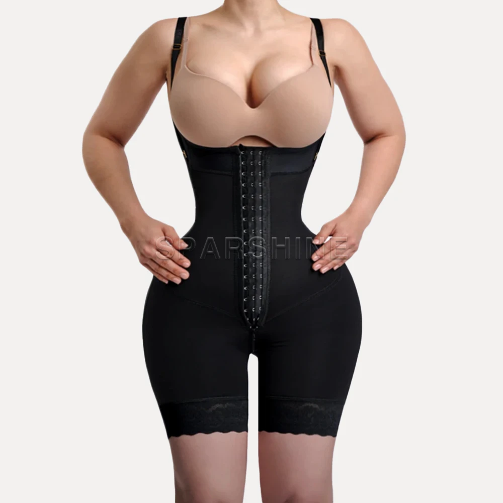 Women Adjustable shoulder strap Body Hourglass Girdle - Rib-height, Mid-leg Women Waist tight hip lifting pants