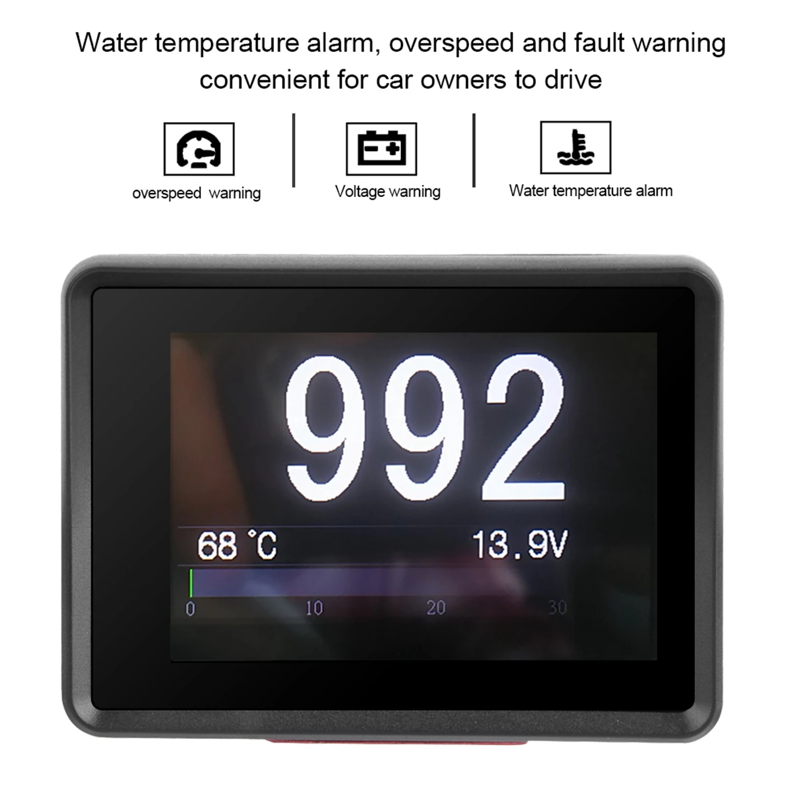 

Car OBD MultiFunction Meter Digital Temperature Voltage Speed HUD Display