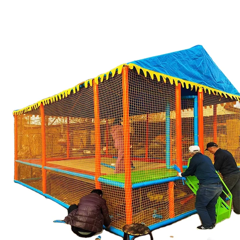 سرير قفز ترامبولين مستطيل ساخن مع غطاء ملون للأطفال والكبار حديقة ترامبولين داخلية/خارجية لرياض الأطفال #1