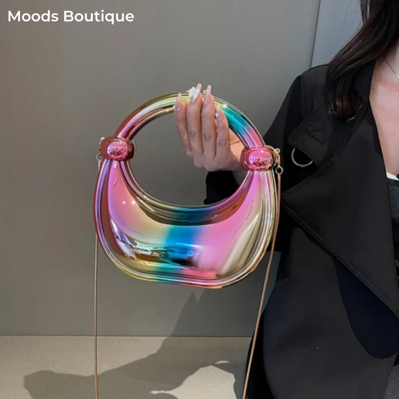 

Round Shape Evening Purse For Women Designer Handbag Luxury Acrylic Clutch Bag Wedding Dinner Party Chain Shoulder Crossbody Bag