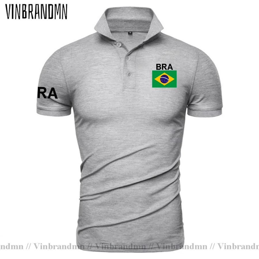 Brazil polo shirts men short sleeve white brands printed for country 2021 cotton nation team flag new brasil BRA Brazilian gyms