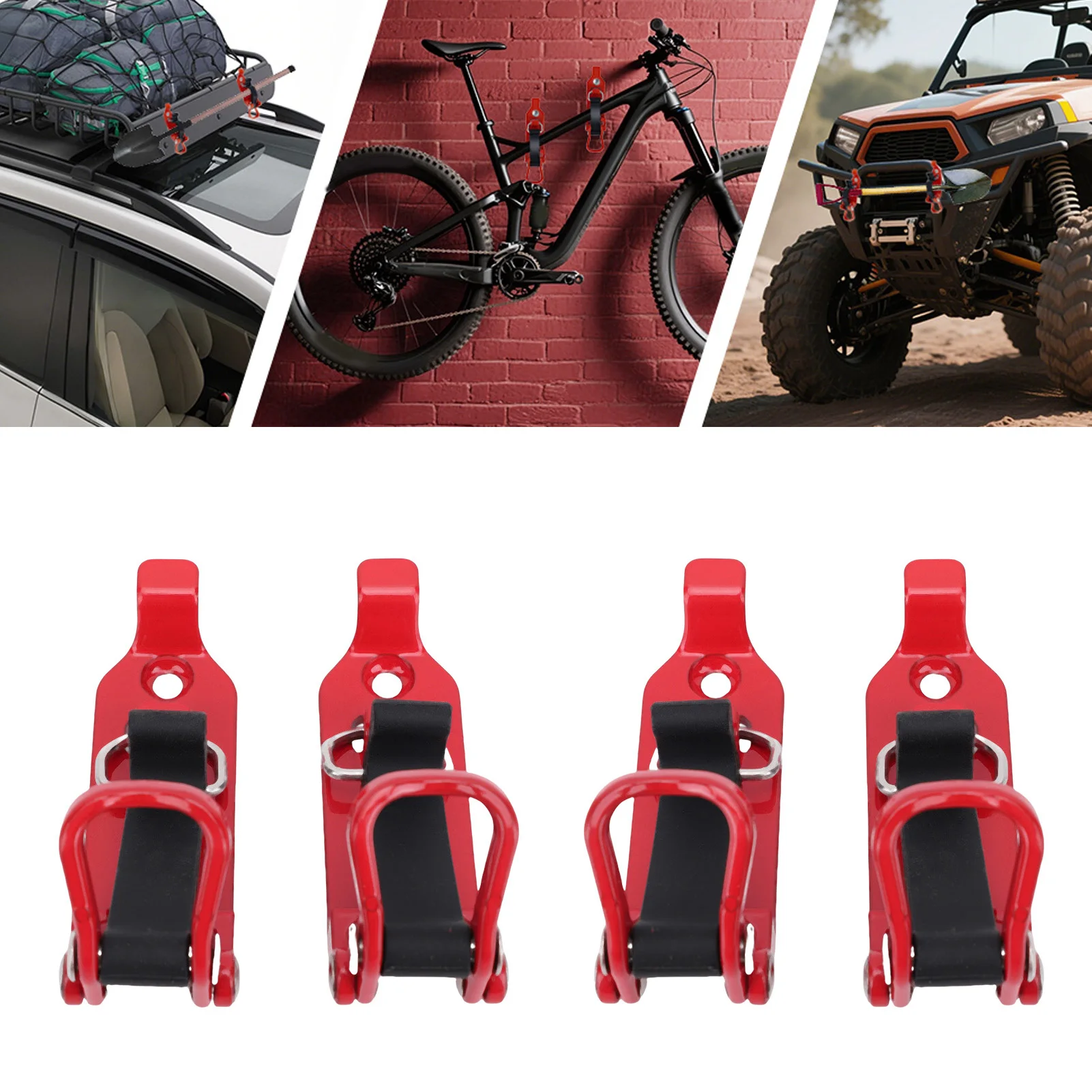 

Roof Rack Shovel Mount Secure Hold Anti Crack Metal Rubber Clamp Enhanced Stability for Off Road Trucks Red Mount