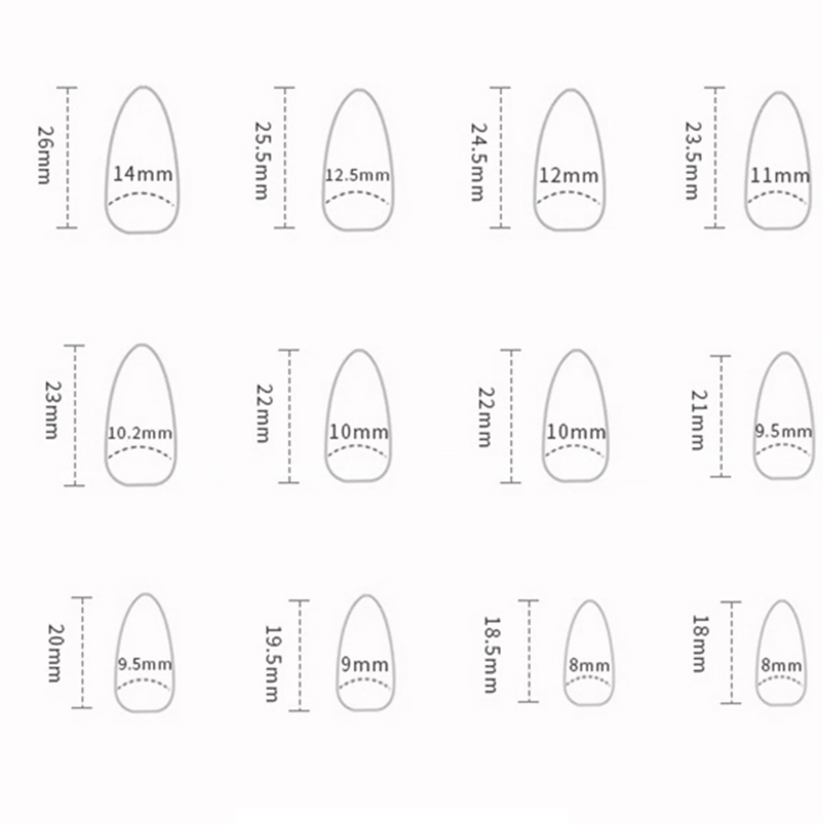 Crânio e lápide amêndoa unhas postiças, Split-Resistente, Resistente a manchas, para Nail Art, Iniciantes Prática