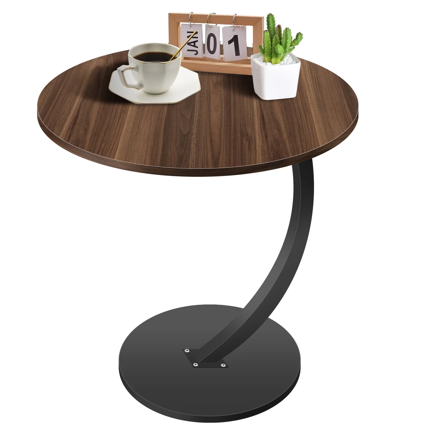 Table d'appoint ronde monocouche pour canapé, mini table basse, tables de chevet pour chambre à coucher, Table d'appoint légère de luxe, petites Table
