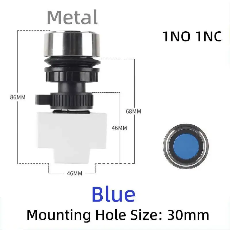 Interruttore a pulsante di ripristino BA8030 a prova di esplosione Controllo anticorrosione con indicatore luminoso Plastica 30 mm Contatto argento