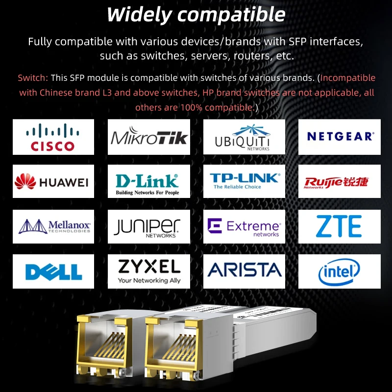 جهاز إرسال واستقبال 1.25/2.5/5/10GBASE-T SFP، وحدة SFP إلى RJ45، 10G Copper RJ45 SFP+ وحدة لـ Cisco Ubiquiti UniFi Mikrotik Meraki