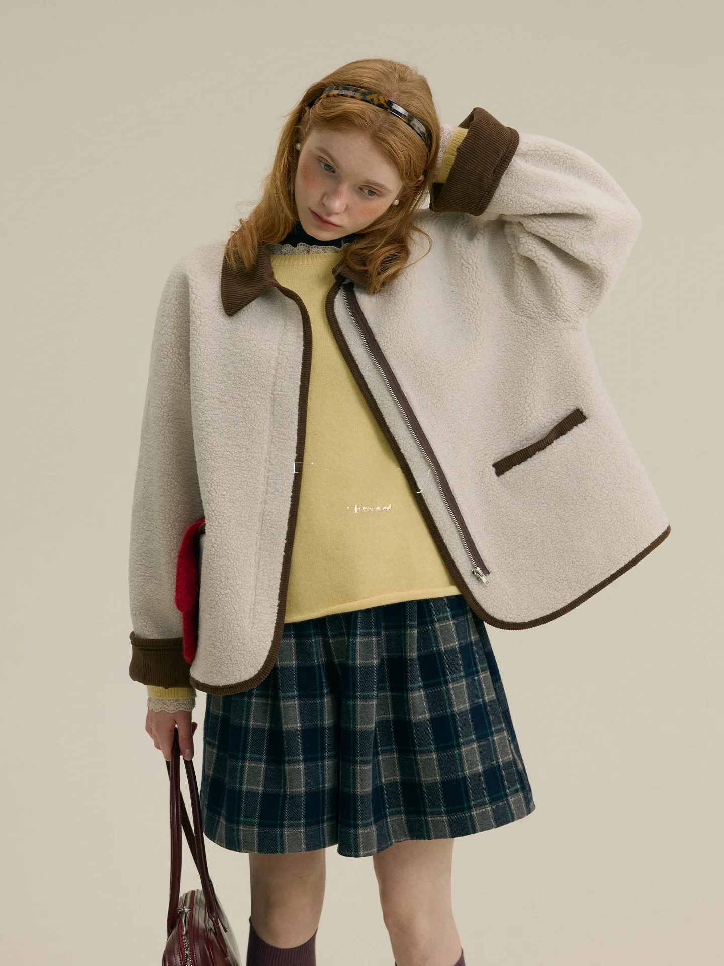 

Пальто Rina Berry из овечьей шерсти, свободного кроя, с отложным воротником, в стиле колор-блок, повседневная женская верхняя одежда для осени и зимы