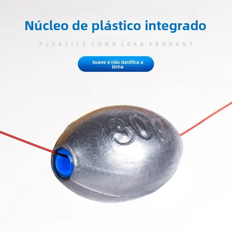 100 Peças Chumbadas de Pesca Ocas com Núcleo de Chumbo, Formato Oliva, para Baitcasting, Revestidas em Plástico, Preço de Loja