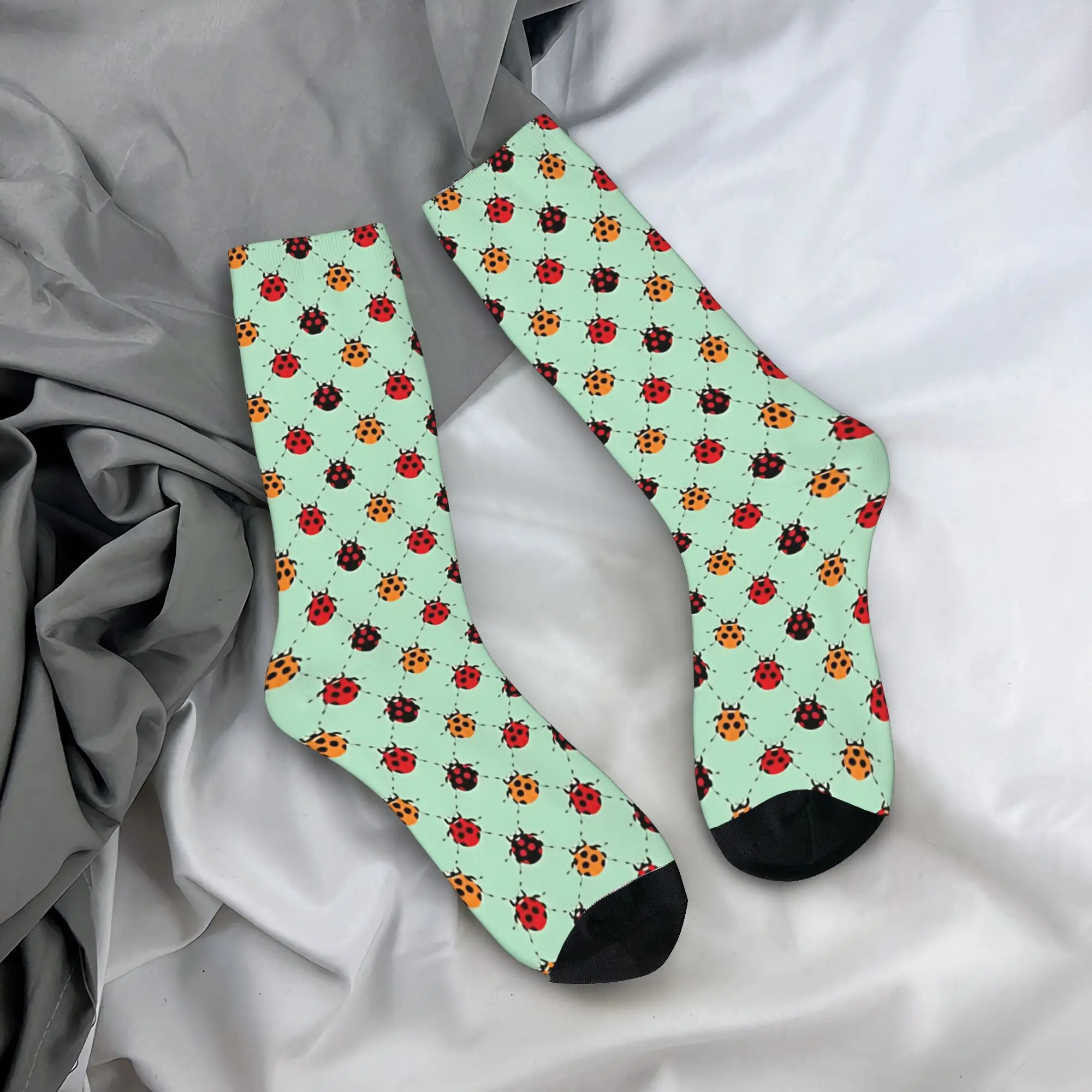 

Nature- Ladybug Green Insects Funny Socks Funny Stockings Winter Anti-Slip Unisex Men Socks Soft Printed Cycling Socks