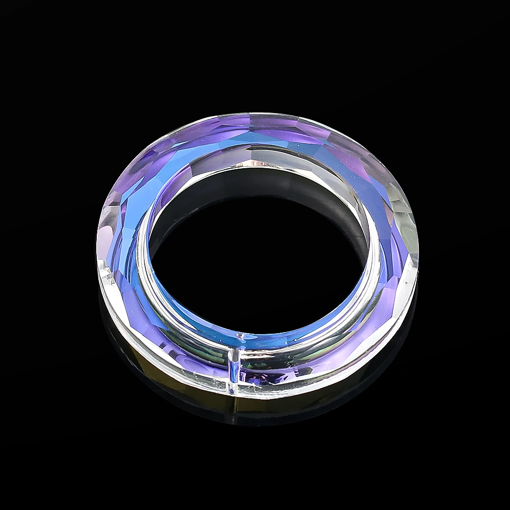 1PC 50MM Rainbow AB Color Cirque Circle Round Glass Crystal Pendant Faceted Prism Ring Aurora Suncatcher Chandelier Curtain Part