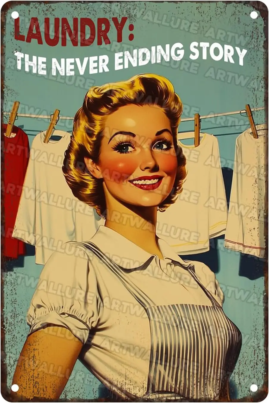 Laundry Room Vintage Sign Laundry The Never Ending Story Metal Sign Retro Woman Poster Funny Vintage Decor --Tin Sign