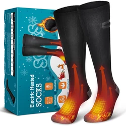 Winter Electric Heated Socks with Portable Power Bank Adjustable 3 Temperature Settings Heating Socks Unisex for Outdoor Travel