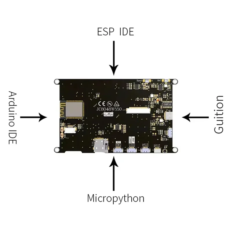 ABKQ-ESP32S3 8M PSRAM 16M Flash 5 pulgadas IPS 800 X 480 Módulo de pantalla LCD de alta definición táctil capacitivo, con Wifi Bluetooth