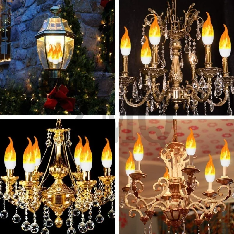 E27 E14 B22 E12 LED لهب لمبة مصباح النار لمبة الذرة الخفقان مصباح ليد تأثير اللهب الديناميكي 3 واط AC110V 220 فولت للإضاءة المنزلية #6