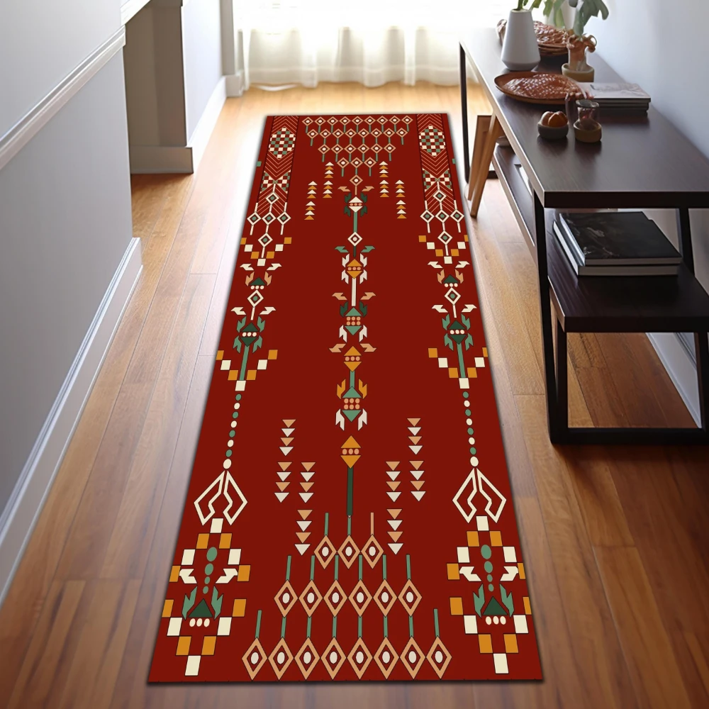 Vintage Persian Oriental Floral Design runner rug hallway foyer entryway balcony nonslip entry mat home decor gift